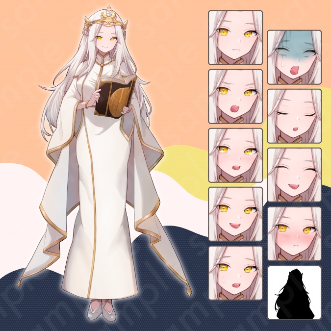 【立ち絵素材3人セット】冒険者・剣士・聖女風男女のキャラクターイラスト・ファンタジー・全身表情10種+α