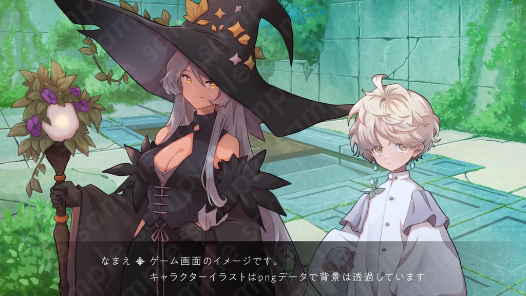 【立ち絵素材】謎めいた雰囲気の魔女風・銀髪女性のイラスト・ファンタジー系・全身表情11種+α【PSD付きセット有】