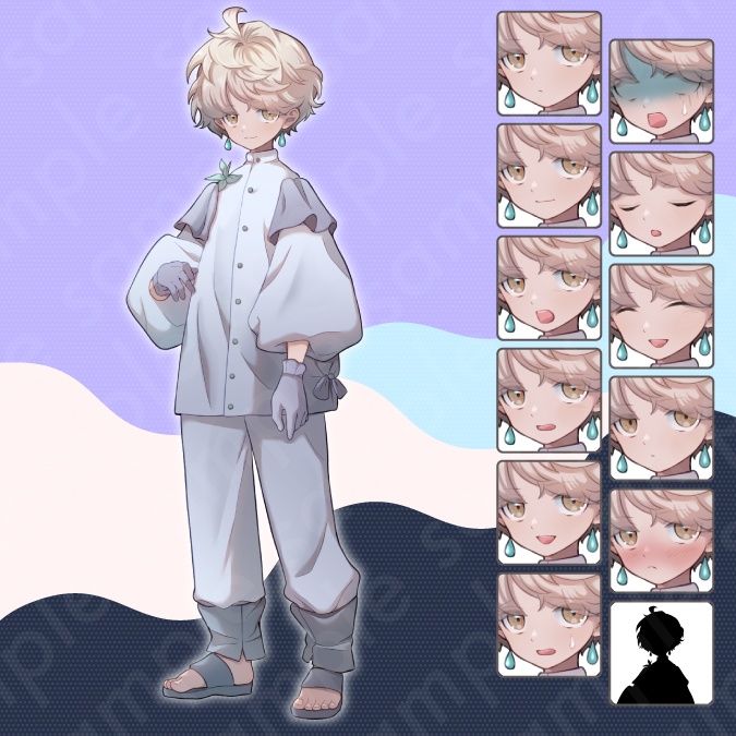 【立ち絵素材5人セット】怪しげな少年少女・魔女・吸血鬼・執事・男女のキャラクターイラスト・ファンタジー・表情差分あり