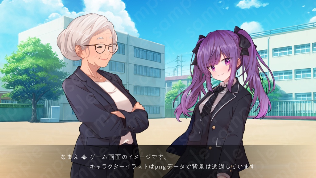 【立ち絵素材】優しそうな雰囲気のスーツを着た校長風白髪女性モブキャライラスト・現代・教師・教頭・社長・全身表情5種+α