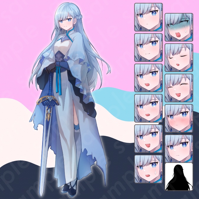 【立ち絵素材5人セット】剣士・騎士・戦士・盗賊・弓師・男女のキャラクターイラスト・ファンタジー・表情差分あり