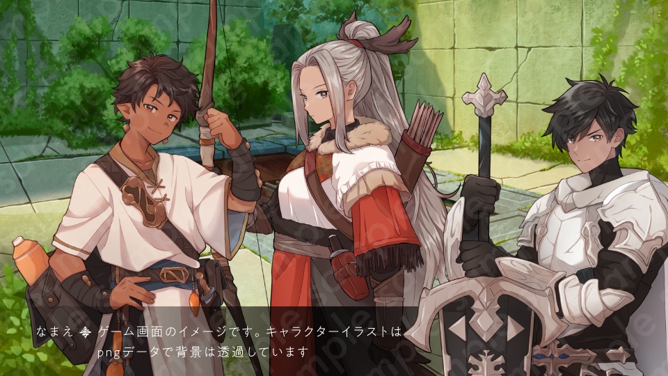 【立ち絵素材5人セット】剣士・騎士・戦士・盗賊・弓師・男女のキャラクターイラスト・ファンタジー・表情差分あり