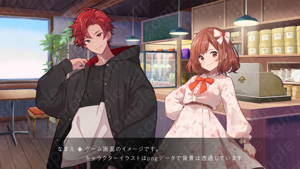 【立ち絵素材】活発で愛らしい雰囲気のリボンを付けた茶色ボブヘアの女子高校生のイラスト・現代・制服・私服・全身表情11種+α