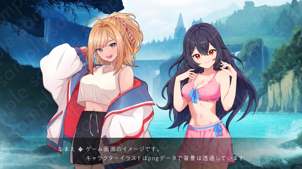 【立ち絵素材】藤宮 麗奈 - 優等生でリーダーシップのある黒髪女子高校生のイラスト・現代・10代・水着姿・私服姿・全身表情11種+α