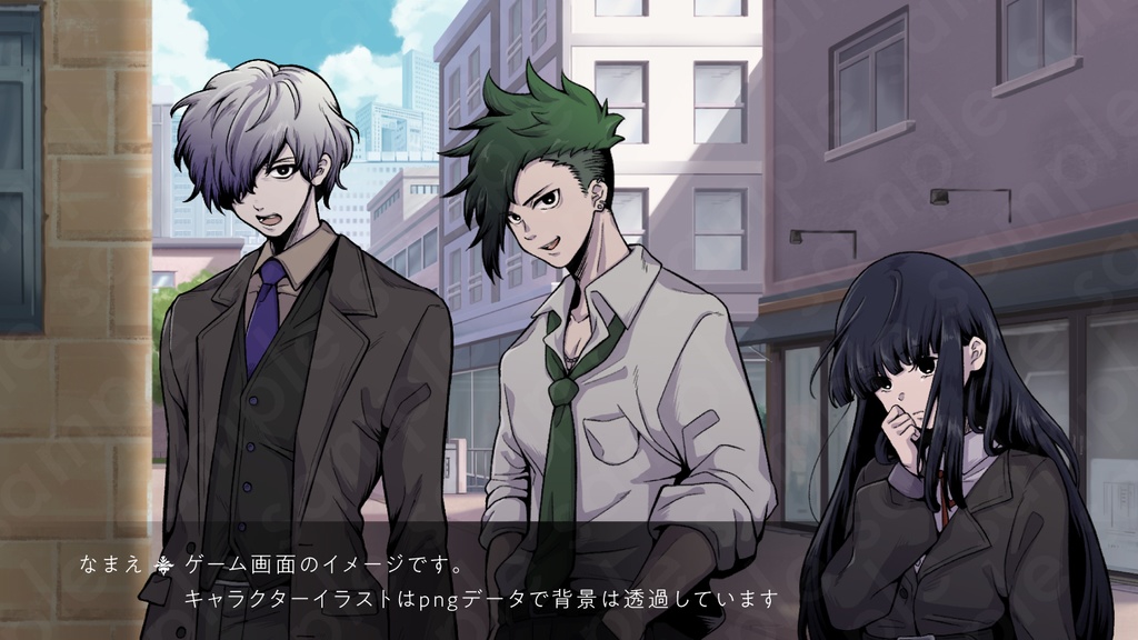 【ペン画立ち絵素材】学園ダークキャラクターVol.1|ミステリー・異能力・事件系に使える高校生&教師キャラ5体(表情差分あり)