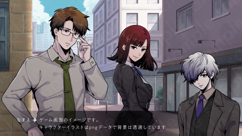 【ペン画立ち絵素材】学園ダークキャラクターVol.1|ミステリー・異能力・事件系に使える高校生&教師キャラ5体(表情差分あり)