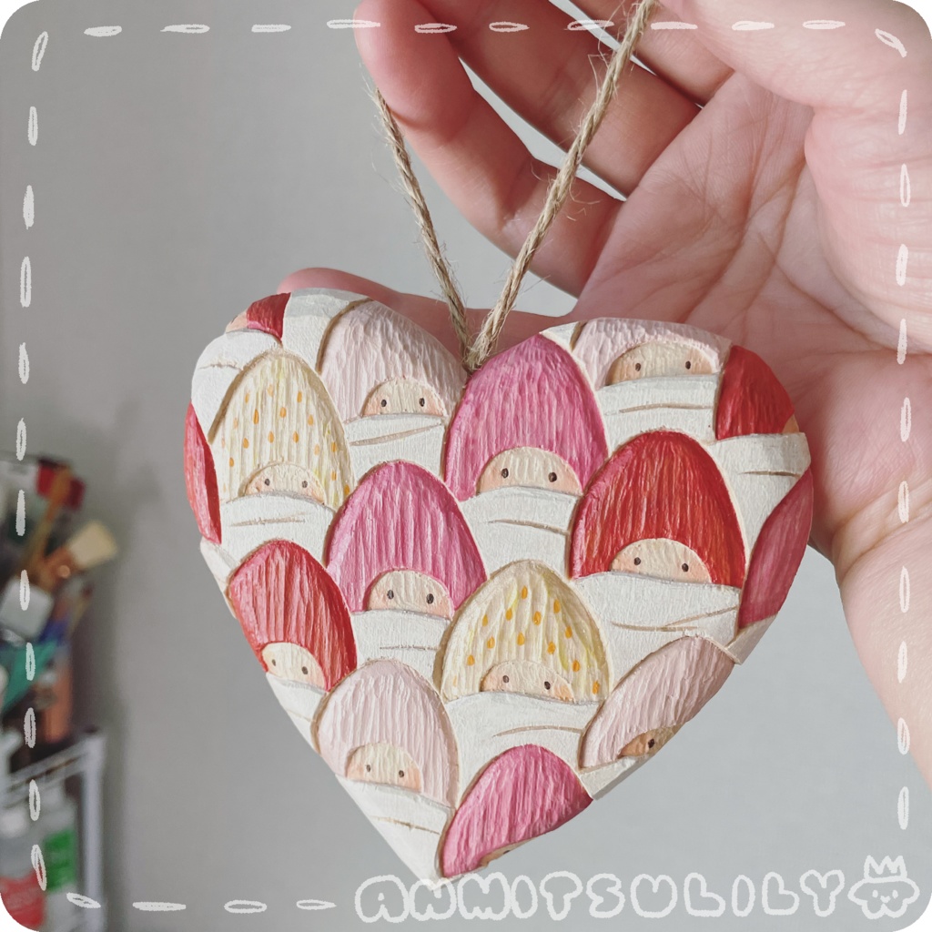 【一点物アート】ハートのいちご軍団