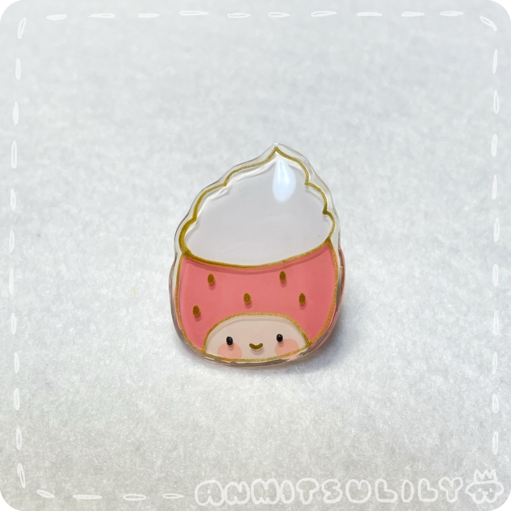 【一点物アイテム】ホイップいちごちゃんのピンブローチ(全2種)