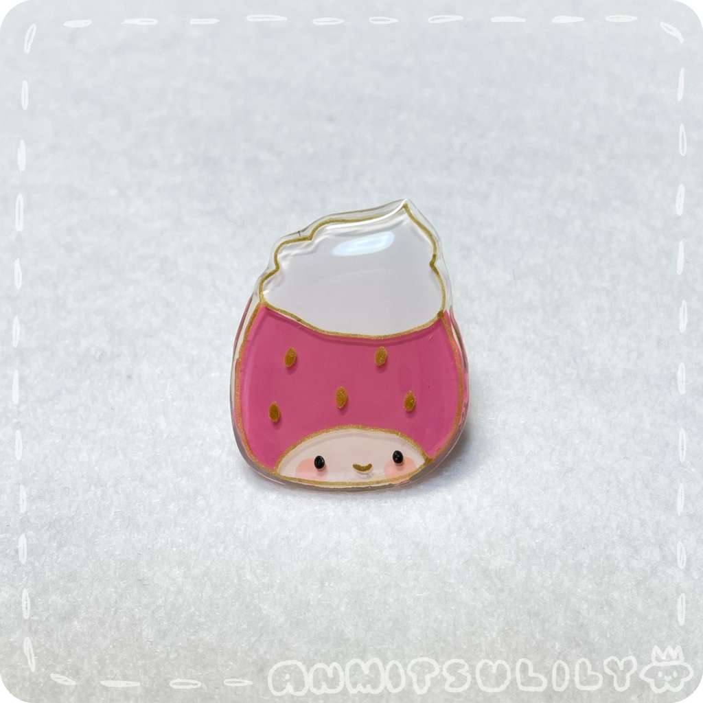 【一点物アイテム】ホイップいちごちゃんのピンブローチ(全2種)
