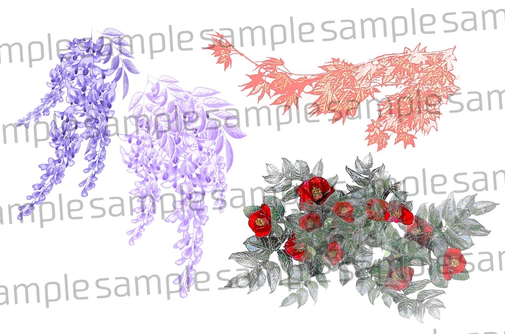【TRPG・イラスト向け】和風パネル素材・植物素材まとめ