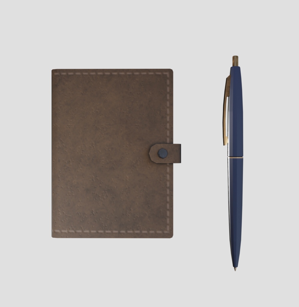 手帳型ノートとボールペンのセット
