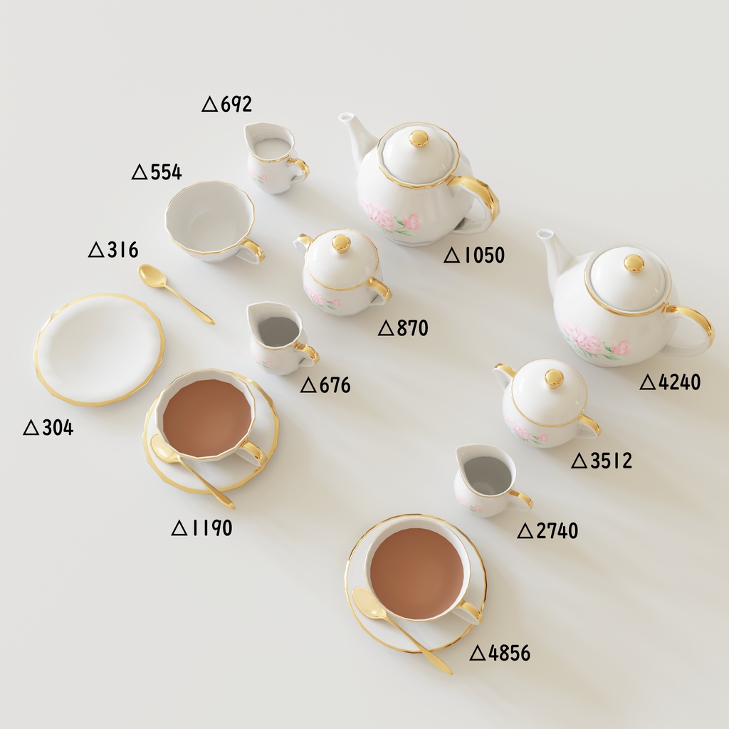 薔薇のティーセット