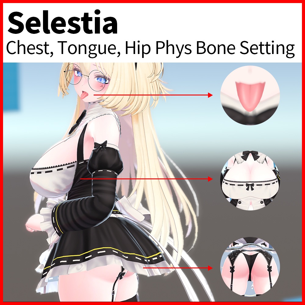 [セレスティア]Selestia Chest, Tongue, Hip Phys Bone Setting