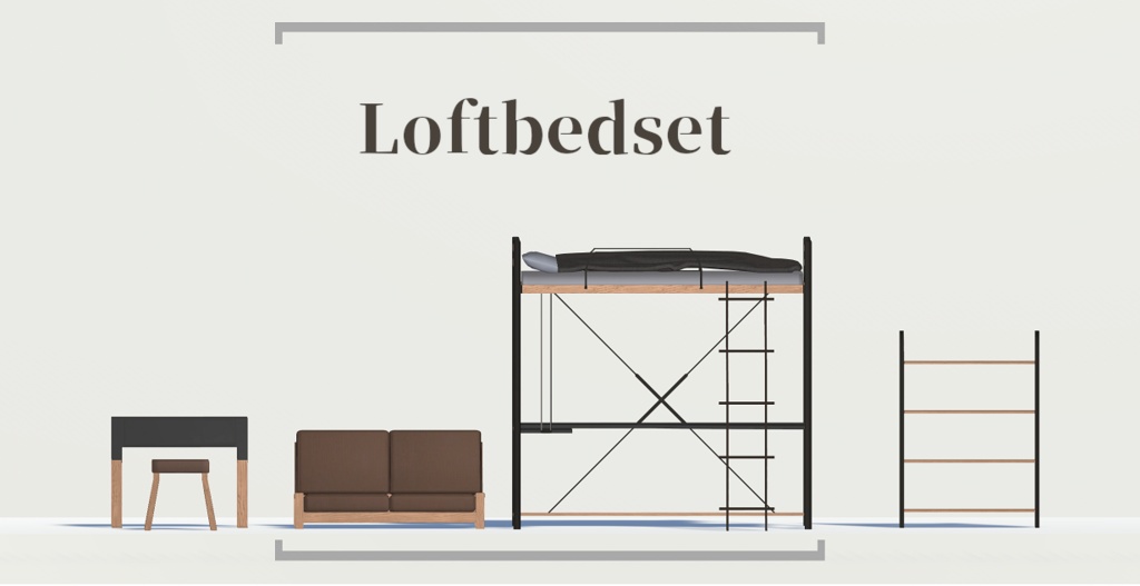 【3Dモデル】LoftBedset