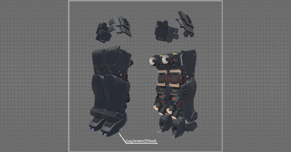 【3Dモデル】脚部パーツ/武器セット01