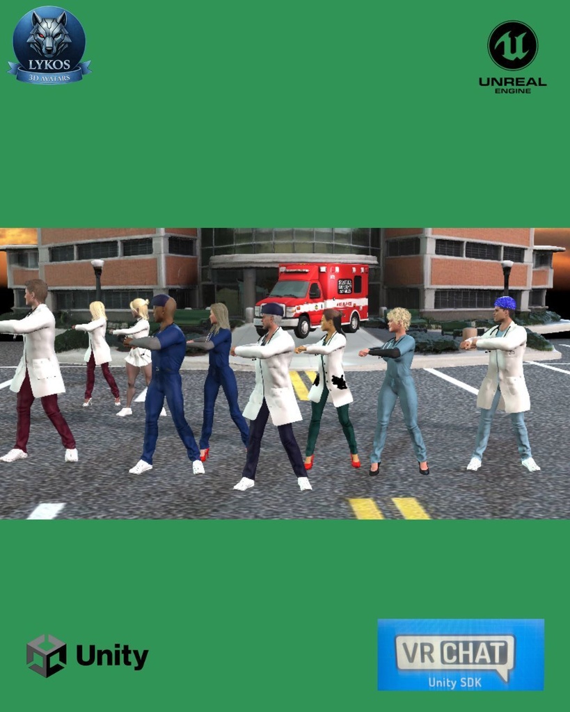 ๐ฅ๐ LYKOS MEDICAL ELITE TEAM Luxury Hospital Avatars Pack โ Premium Edition ๐ฎ Unreal Engine | Unity | VRChat