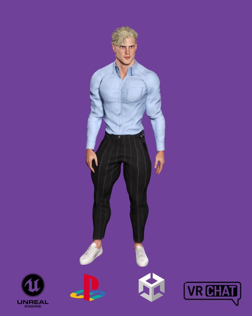 💪🔥💎 Rick Model — Elite Fitness Influencer Edition (Premium Male Avatar) 🎮 Unreal Engine | Unity | VRChat 🏆 Produced by LYKOS 3D AVATARS