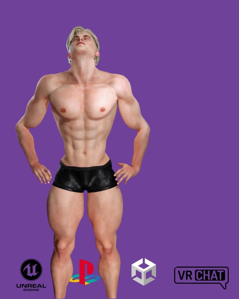 💪🔥💎 Rick Model — Elite Fitness Influencer Edition (Premium Male Avatar) 🎮 Unreal Engine | Unity | VRChat 🏆 Produced by LYKOS 3D AVATARS