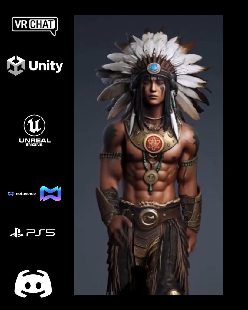 ⚔️ Akaru — Spirit Spear Warrior (Premium Avatar)  🎮 VRChat | Unity | Unreal Engine | Metaverse Ready