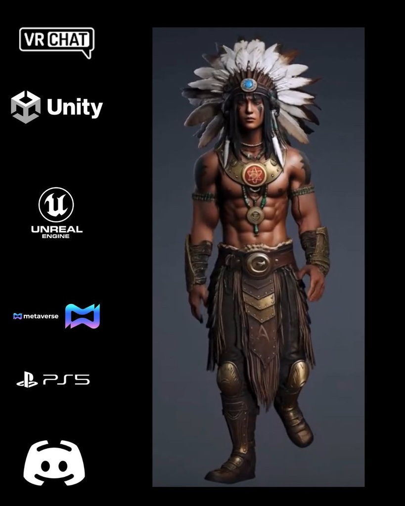 ⚔️ Akaru — Spirit Spear Warrior (Premium Avatar) 🎮 VRChat | Unity | Unreal Engine | Metaverse Ready