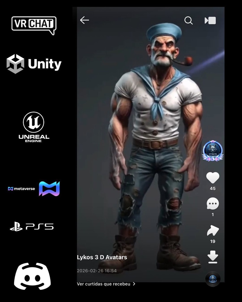 โ๐ช Captain Ironbeard โ Elite Sailor Brawler (Premium Male Avatar) ๐ฎ VRChat | Unity | Unreal Engine | Metaverse Ready