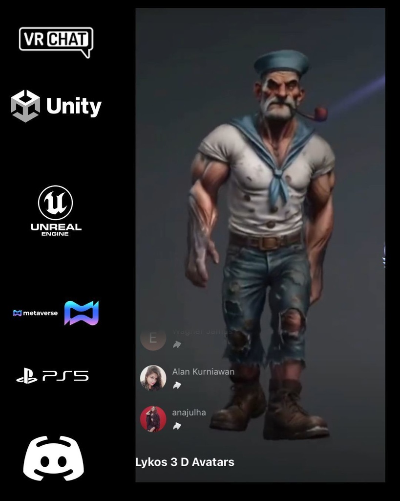 ⚓💪 Captain Ironbeard — Elite Sailor Brawler (Premium Male Avatar)  🎮 VRChat | Unity | Unreal Engine | Metaverse Ready