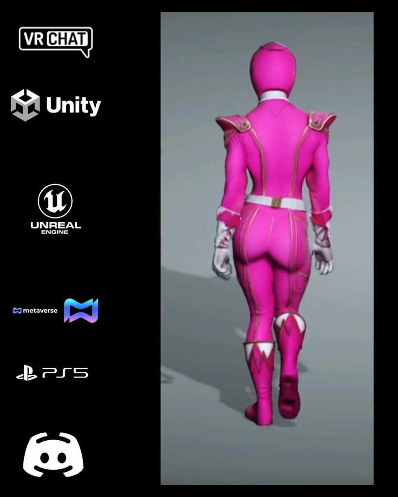 💖⚡ Nova Valkyrie — Crimson Power Ranger (Premium Hero Avatar) 🎮 VRChat | Unity | Unreal Engine | Metaverse Ready