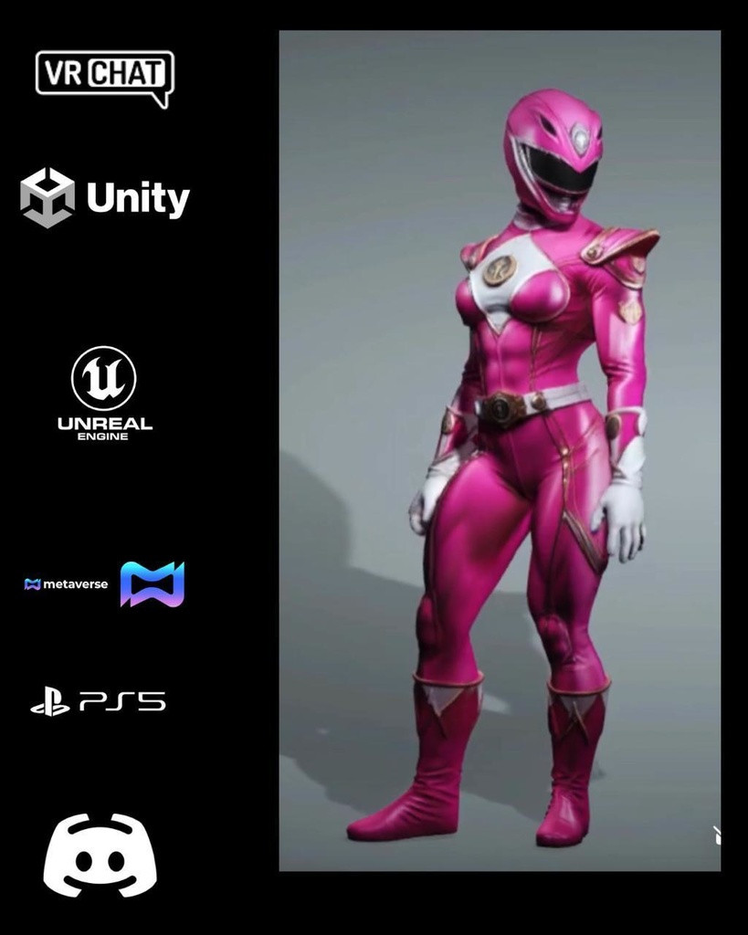 💖⚡ Nova Valkyrie — Crimson Power Ranger (Premium Hero Avatar) 🎮 VRChat | Unity | Unreal Engine | Metaverse Ready