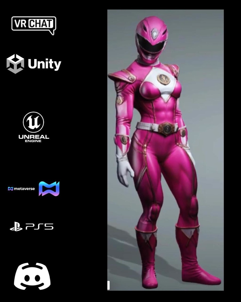 💖⚡ Nova Valkyrie — Crimson Power Ranger (Premium Hero Avatar) 🎮 VRChat | Unity | Unreal Engine | Metaverse Ready