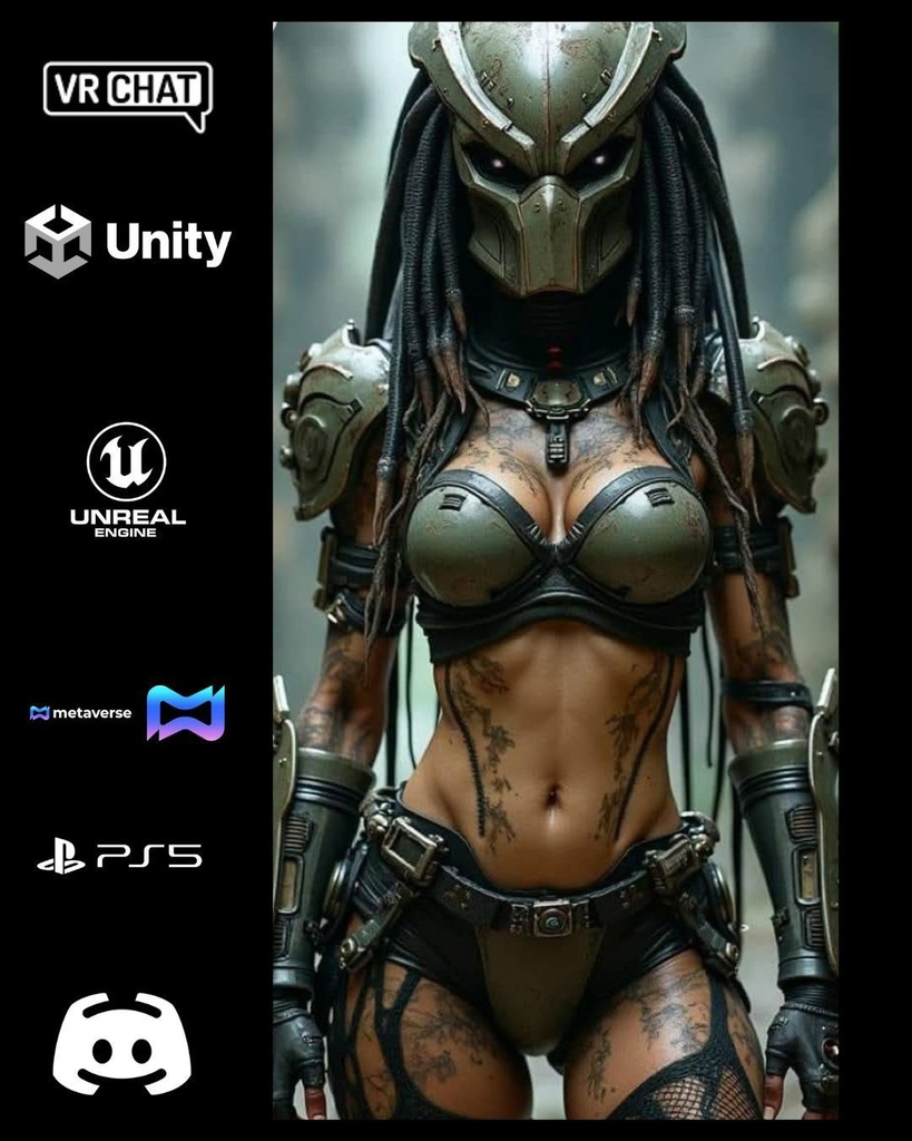 🛡️👁️ Apex Huntress — Shadow Predator Queen (Premium Hunter Avatar)  🎮 VRChat | Unity | Unreal Engine | Metaverse Ready