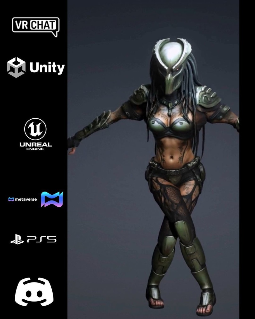 🛡️👁️ Apex Huntress — Shadow Predator Queen (Premium Hunter Avatar) 🎮 VRChat | Unity | Unreal Engine | Metaverse Ready