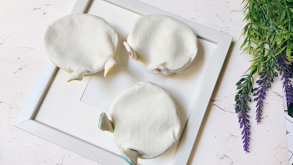 10cmぬい⁑白スェード×にんじん柄 うさぎ帽