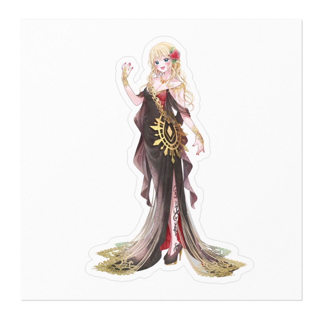 黒ドレス立ち絵 ステッカー