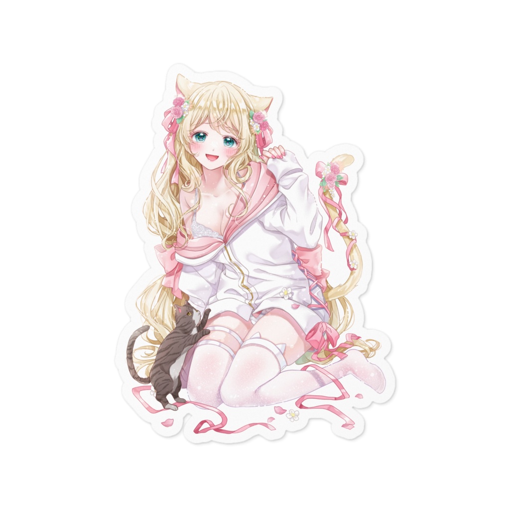 ねこ立ち絵　ステッカー