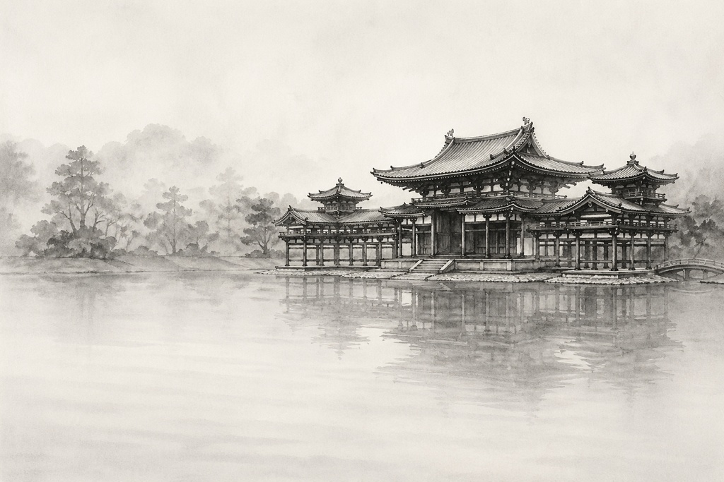 静寂の四季 ― 平等院鳳凰堂 水墨画集 / Seasons of Silence — Byodo-in Phoenix Hall Sumi-e Series