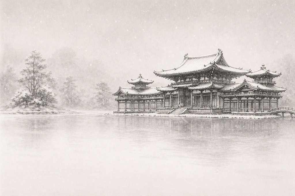 静寂の四季 ― 平等院鳳凰堂 水墨画集 / Seasons of Silence — Byodo-in Phoenix Hall Sumi-e Series