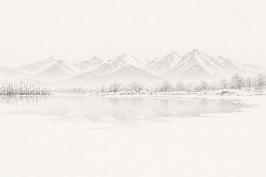 静寂の輪郭 — 知床五湖 四季水墨連作 / Contours of Silence — Shiretoko Five Lakes Seasonal Sumi-e Series