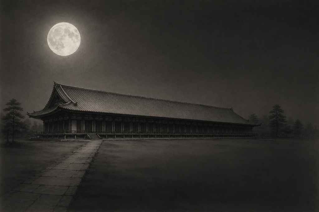 静寂の連なり — 三十三間堂 水墨画三部作 / Rhythm of Stillness — Sanjusangendo Sumi-e Triptych