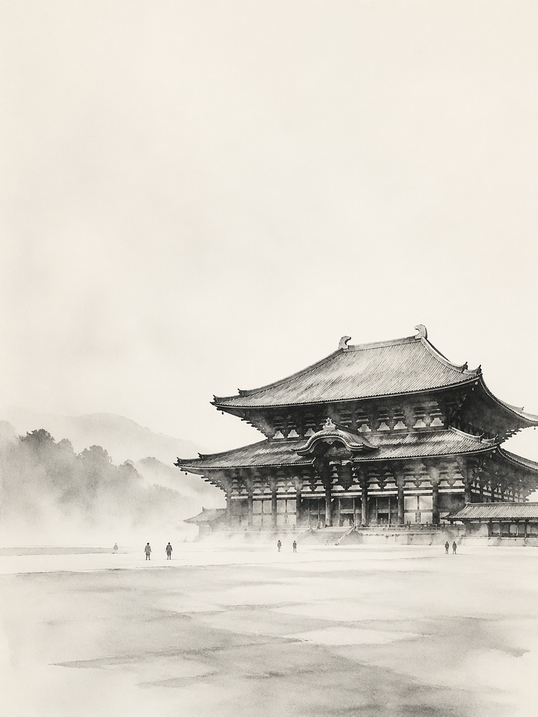 東大寺 ― 静寂の三景(白・桜・月) / Todai-ji — Three Visions of Stillness (Silence / Sakura / Moon)