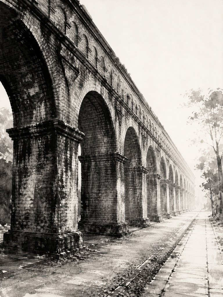 静寂の連なり ― 南禅寺水路閣 水墨画3点セット(夜・桜・ミニマル) / Quiet Arches — Nanzen-ji Aqueduct Sumi-e Set (Moonlight / Sakura / Minimal)
