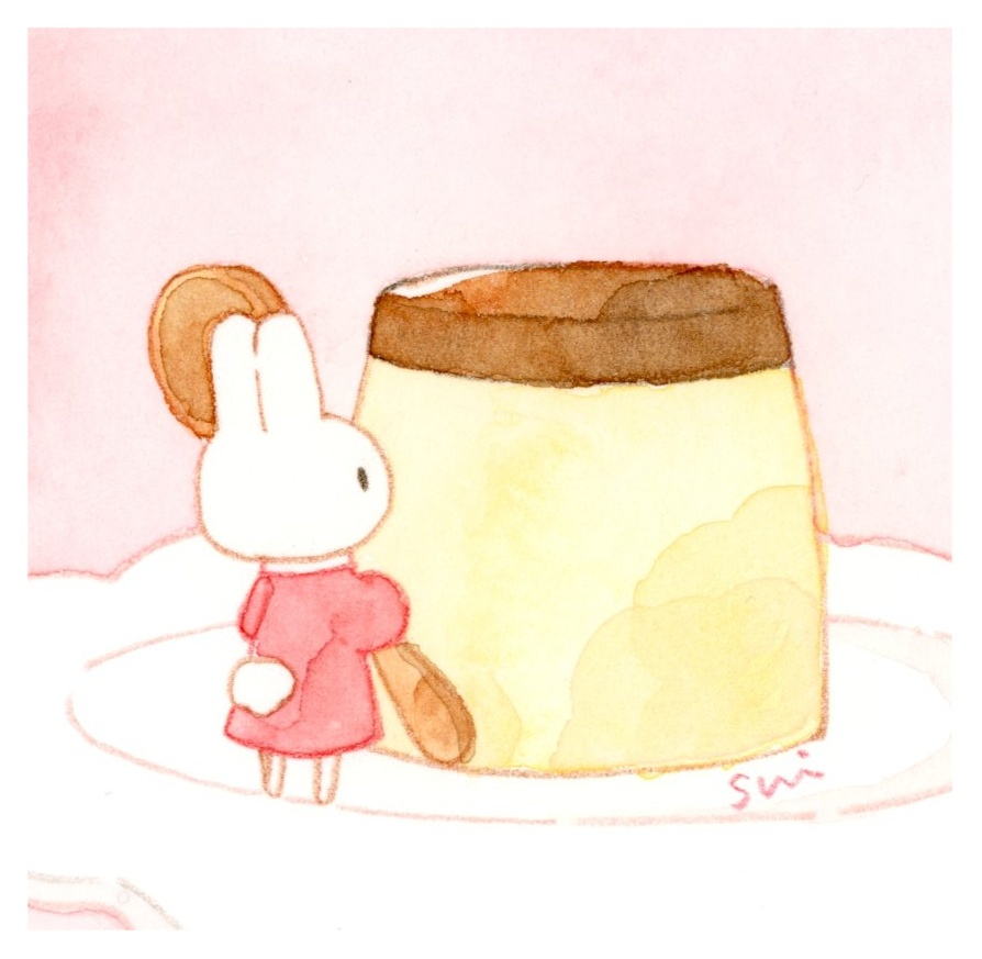 うさぎと洋菓子【ミニ額縁付き】