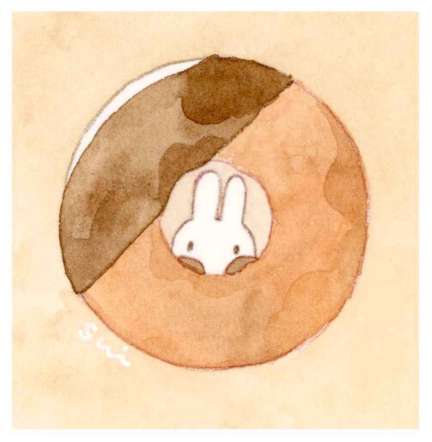 うさぎと洋菓子【ミニ額縁付き】