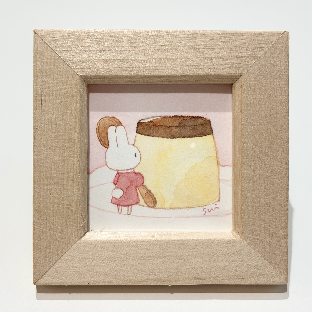 うさぎと洋菓子【ミニ額縁付き】