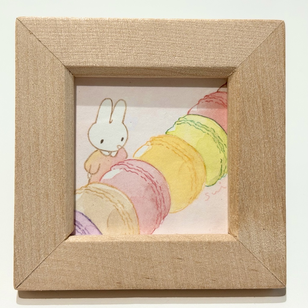 うさぎと洋菓子【ミニ額縁付き】