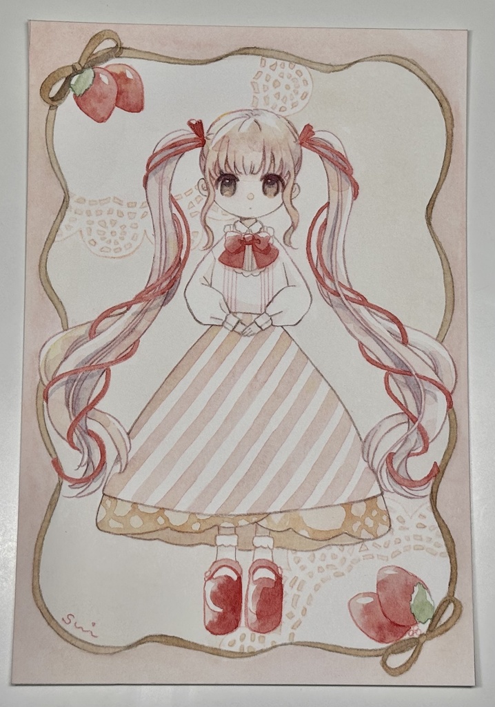 いちごチョコ生クリームクレープ【女の子イラスト】