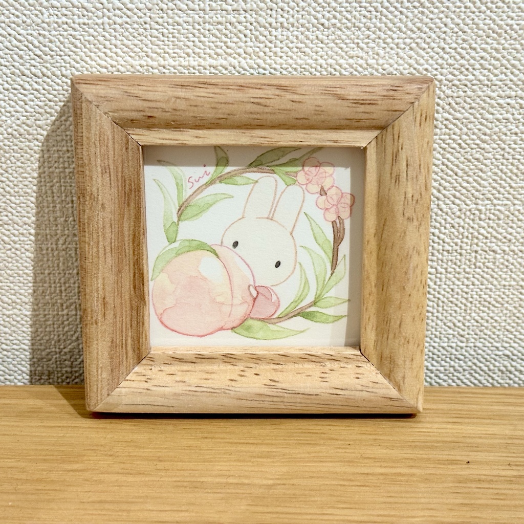 うさぎとフルーツ【ミニ額縁付き】