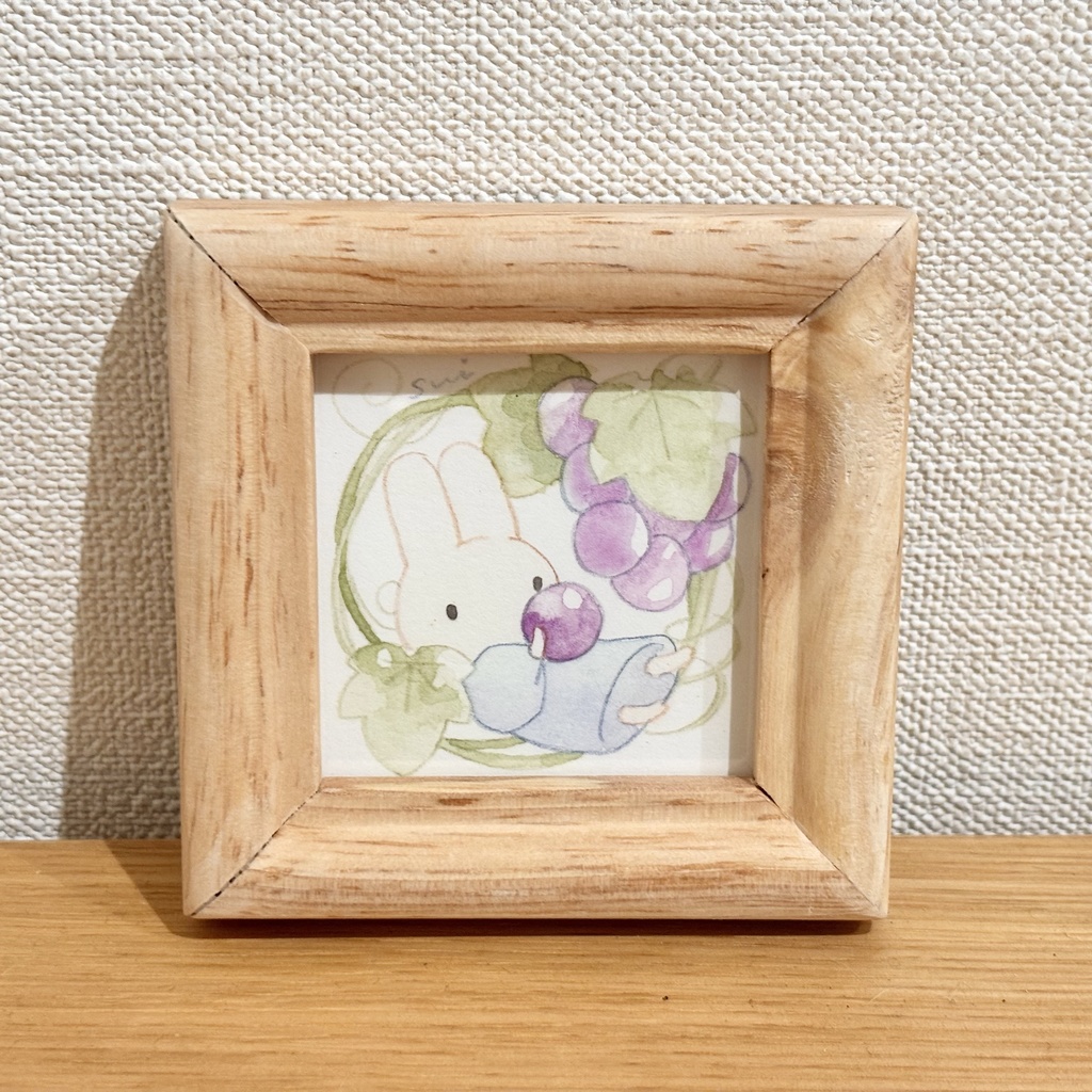 うさぎとフルーツ【ミニ額縁付き】