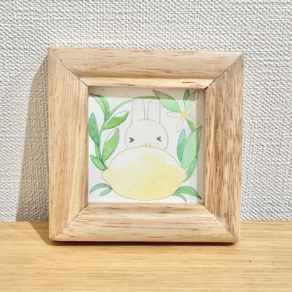 うさぎとフルーツ【ミニ額縁付き】