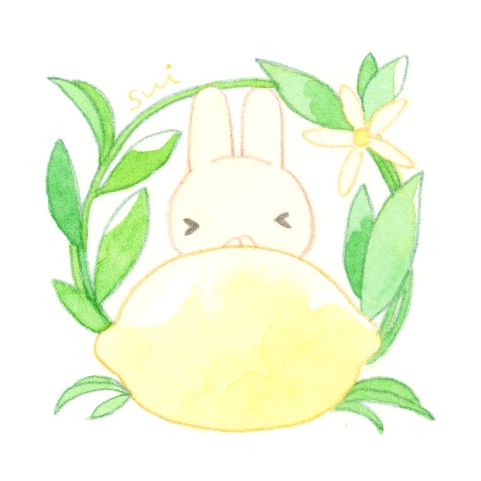 うさぎとフルーツ【ミニ額縁付き】