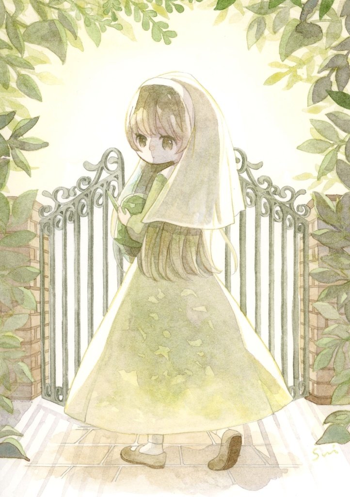 秘密の庭園へようこそ【女の子イラスト】